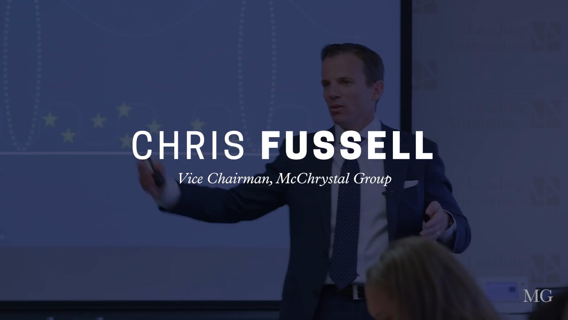 Chris Fussell presenting to a group